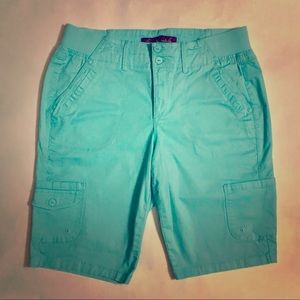 Gloria Vanderbilt Bermuda Cargo Shorts Turquoise 6